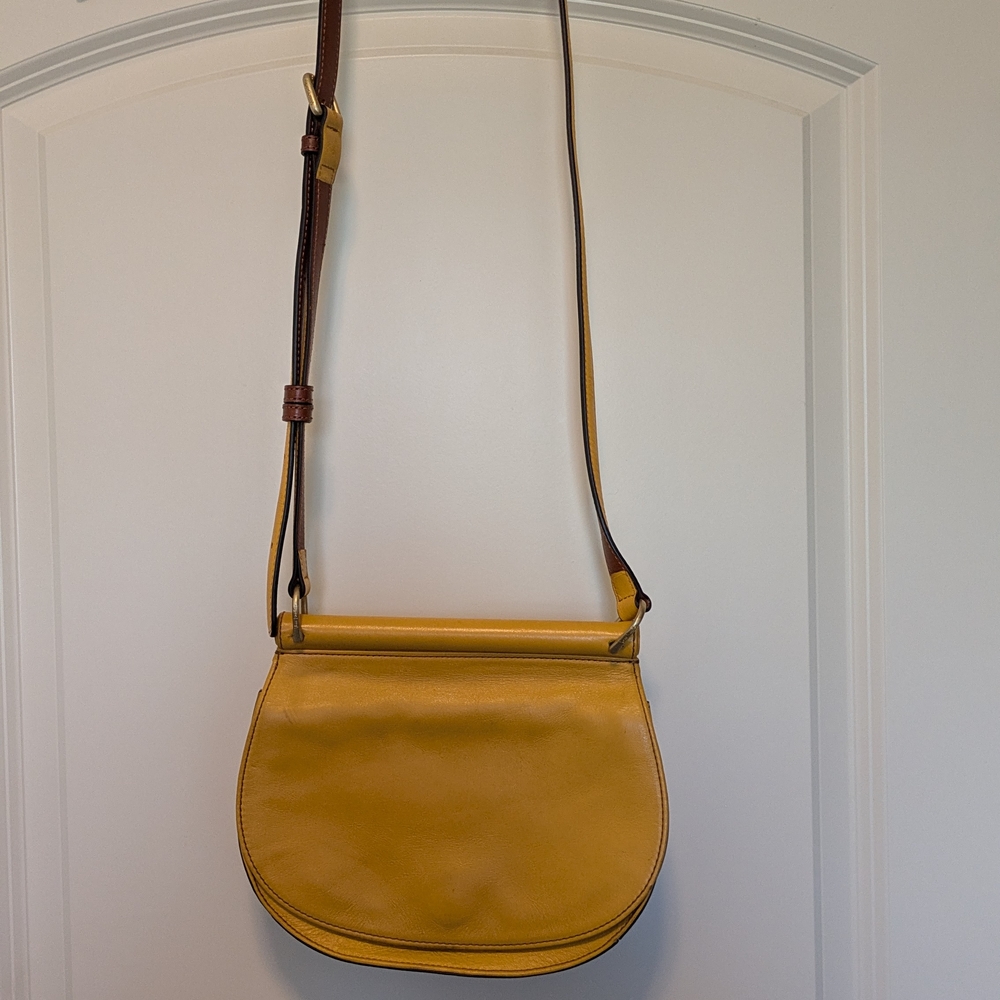 Yellow Leather Crossbody Bag